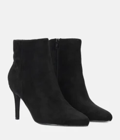 Sky High Black Suede Stiletto Heel Booties