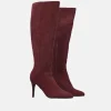 Sky High Burgundy Stiletto Heel Long Boots