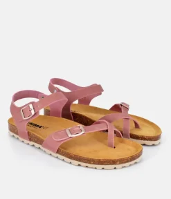 Sporty Antique Rose Pink Ankle Strap Sandals