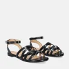 Strappy Black Flat Sandals