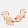 Stylish Beige Low Block Heel Sandals