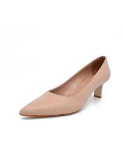 Stylish Beige Midi Heels