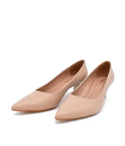 Stylish Beige Midi Heels