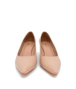 Stylish Beige Midi Heels