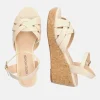 Stylish Beige Wedge Sandals