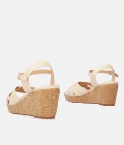 Stylish Beige Wedge Sandals