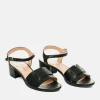 Stylish Black Low Block Heel Sandals