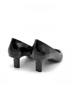 Stylish Black Patent Slim Stiletto Block Heels
