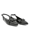 Stylish Black Patent Slingback Flats