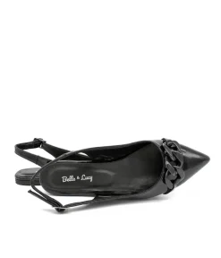 Stylish Black Patent Slingback Flats