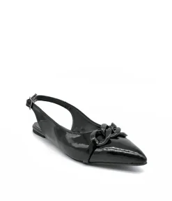 Stylish Black Patent Slingback Flats