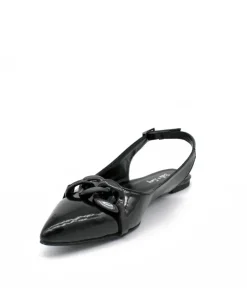Stylish Black Patent Slingback Flats