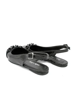 Stylish Black Patent Slingback Flats