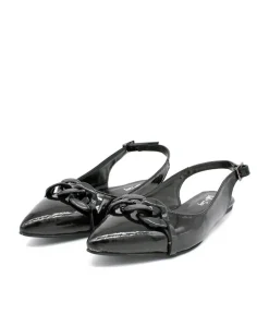 Stylish Black Patent Slingback Flats
