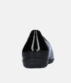 Stylish Black Patent Wide Fit Ballerinas