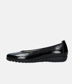 Stylish Black Patent Wide Fit Ballerinas
