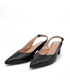 Stylish Black Slingback Block Heels