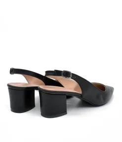 Stylish Black Slingback Block Heels