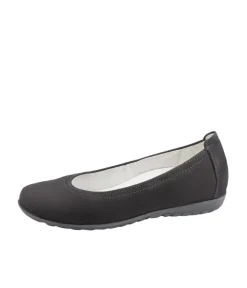 Stylish Black Suede Wide Fit Ballerinas