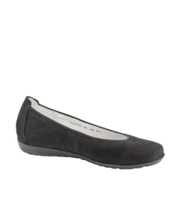 Stylish Black Suede Wide Fit Ballerinas
