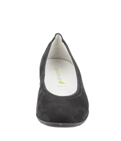 Stylish Black Suede Wide Fit Ballerinas