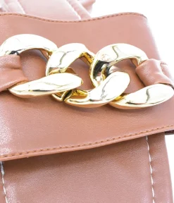 Stylish Brown Slip On Buckle Sandals