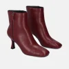 Stylish Burgundy High Heel Ankle Boots