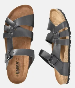 Stylish Classic Black Leather Sandals