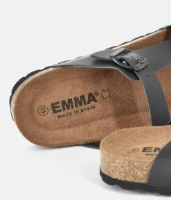 Stylish Classic Black Leather Sandals