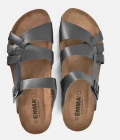 Stylish Classic Black Leather Sandals