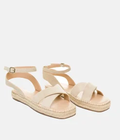 Stylish Cream Suedette Espadrilles