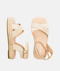 Stylish Cream Suedette Espadrilles