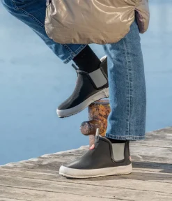 Stylish HAI LOW Black Winter Rubber Boots