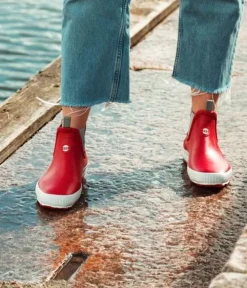 Stylish HAI LOW Dark Red Rubber Boots