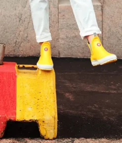 Stylish HAI LOW Yellow Rubber Boots