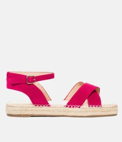 Stylish Hot Pink Suedette Espadrilles