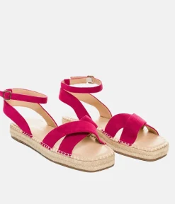 Stylish Hot Pink Suedette Espadrilles