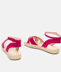 Stylish Hot Pink Suedette Espadrilles