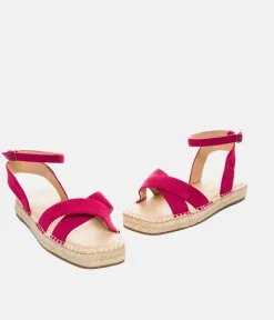 Stylish Hot Pink Suedette Espadrilles