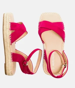 Stylish Hot Pink Suedette Espadrilles