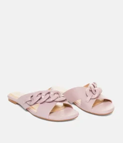 Stylish Malva Link Detail Mule Sandals