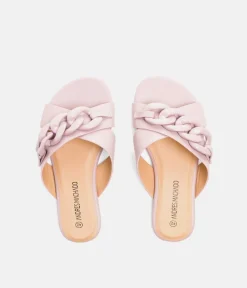 Stylish Malva Link Detail Mule Sandals