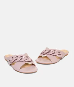 Stylish Malva Link Detail Mule Sandals