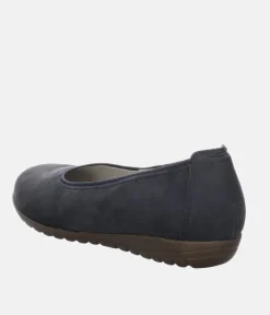 Stylish Navy Suede Wide Fit Ballerinas