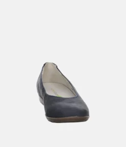 Stylish Navy Suede Wide Fit Ballerinas