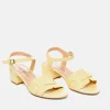 Stylish Pastel Yellow Low Block Heel Sandals