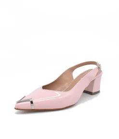 Stylish Pink Slingback Block Heels
