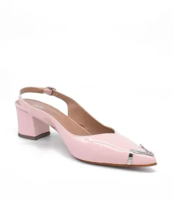 Stylish Pink Slingback Block Heels