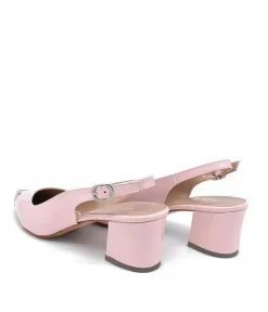 Stylish Pink Slingback Block Heels