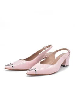 Stylish Pink Slingback Block Heels